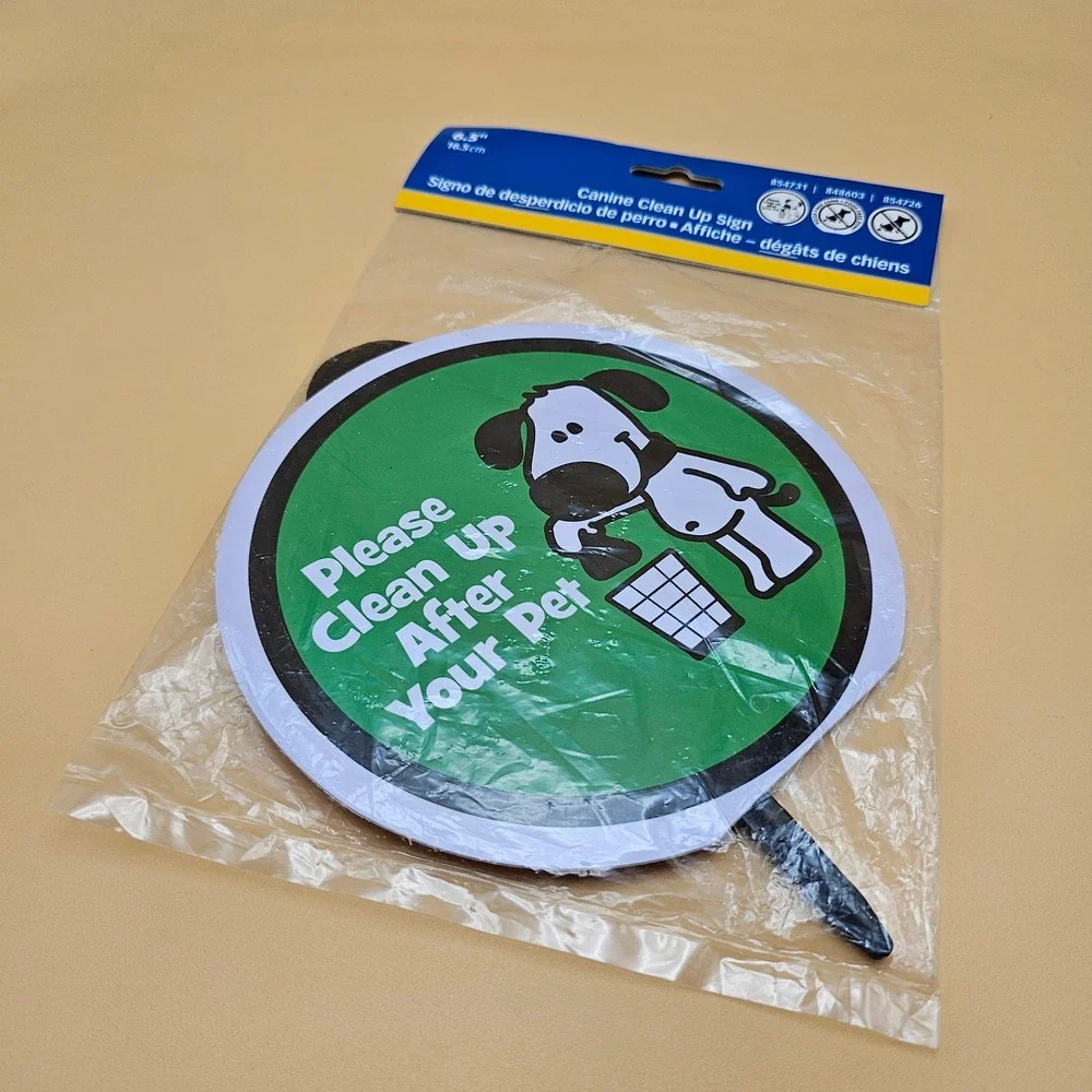 Canine Clean Up‎ Sign with Stake Please Clean Up After Your Pet Yard Lawn Sign